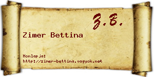 Zimer Bettina névjegykártya